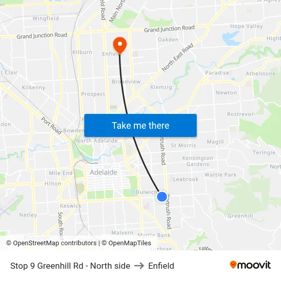 Stop 9 Greenhill Rd - North side to Enfield map