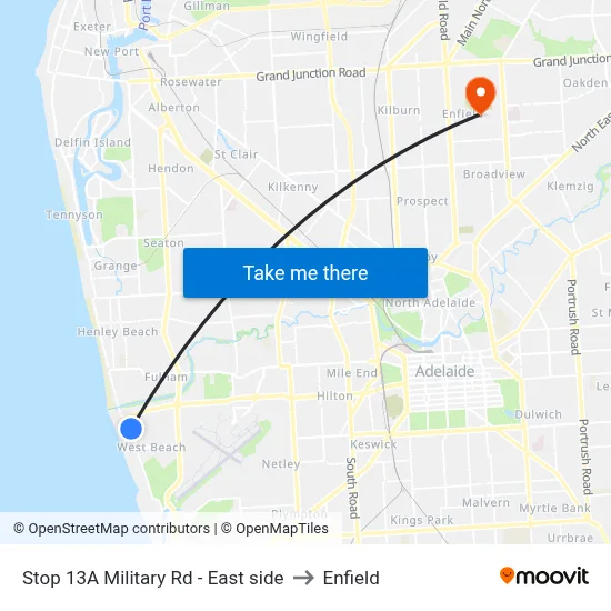 Stop 13A Military Rd - East side to Enfield map
