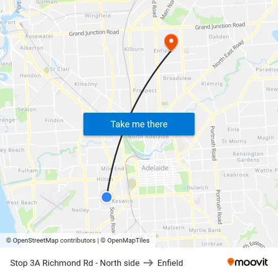 Stop 3A Richmond Rd - North side to Enfield map