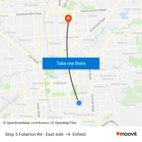 Stop 5 Fullarton Rd - East side to Enfield map