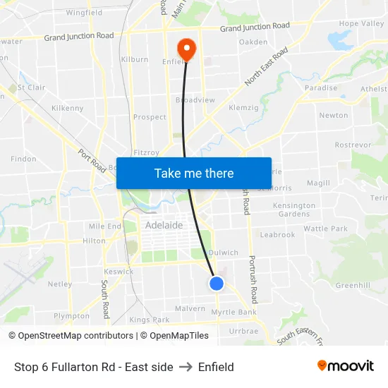 Stop 6 Fullarton Rd - East side to Enfield map