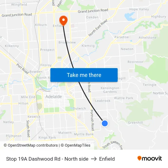 Stop 19A Dashwood Rd - North side to Enfield map