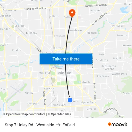 Stop 7 Unley Rd - West side to Enfield map