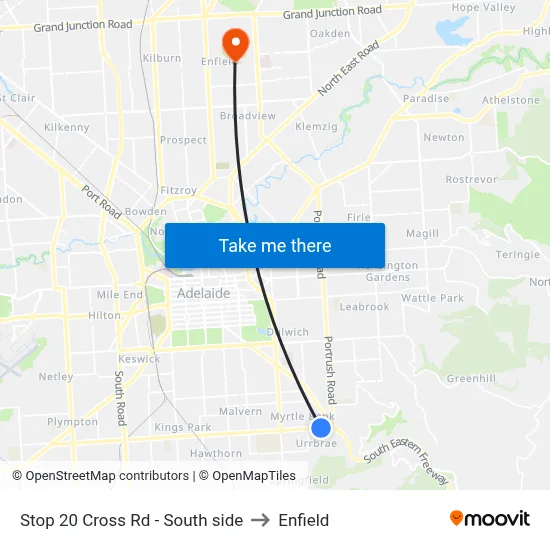 Stop 20 Cross Rd - South side to Enfield map