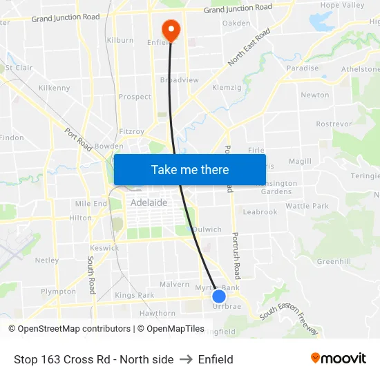 Stop 163 Cross Rd - North side to Enfield map