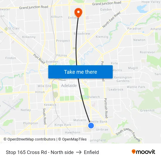 Stop 165 Cross Rd - North side to Enfield map