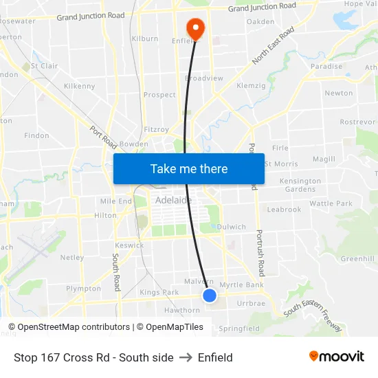 Stop 167 Cross Rd - South side to Enfield map