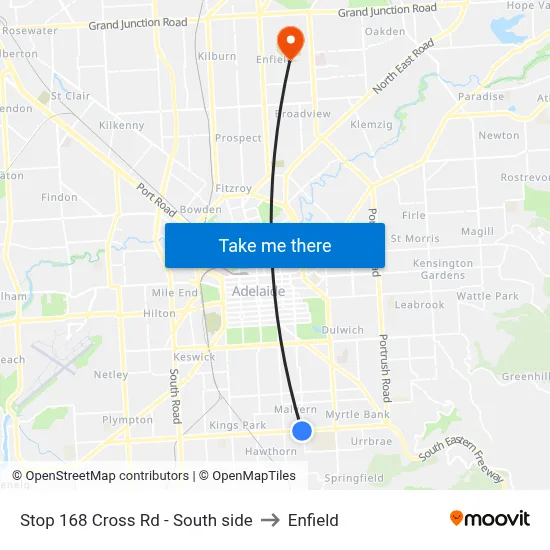 Stop 168 Cross Rd - South side to Enfield map