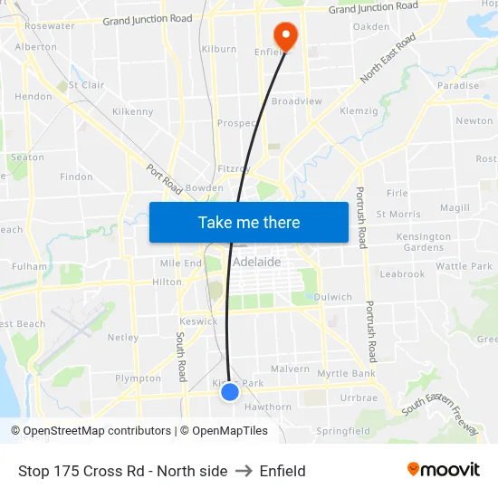 Stop 175 Cross Rd - North side to Enfield map