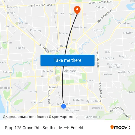 Stop 175 Cross Rd - South side to Enfield map