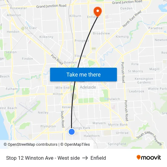 Stop 12 Winston Ave - West side to Enfield map
