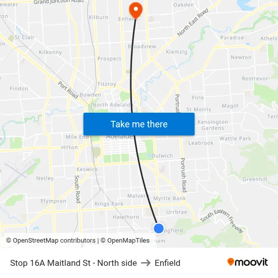 Stop 16A Maitland St - North side to Enfield map