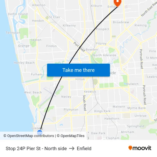 Stop 24P Pier St - North side to Enfield map