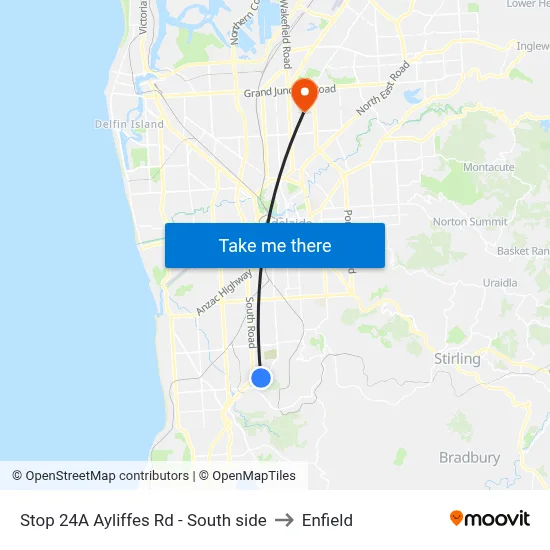 Stop 24A Ayliffes Rd - South side to Enfield map