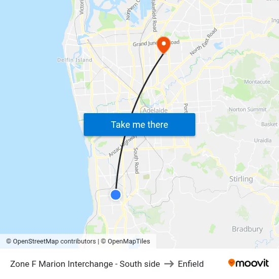 Zone F Marion Interchange - South side to Enfield map