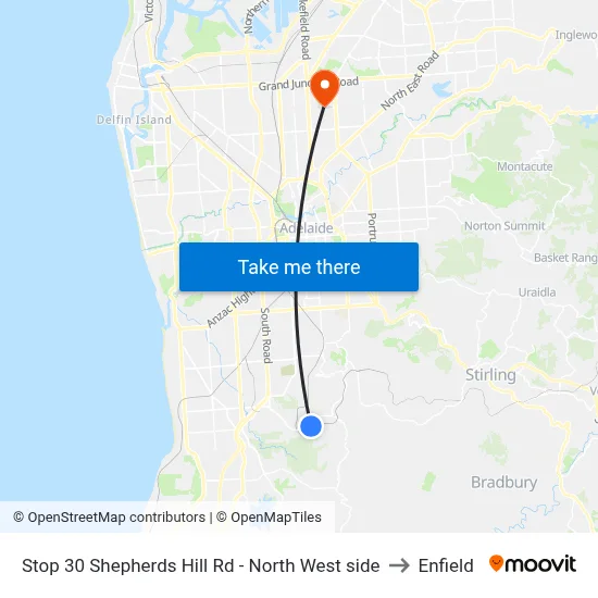 Stop 30 Shepherds Hill Rd - North West side to Enfield map