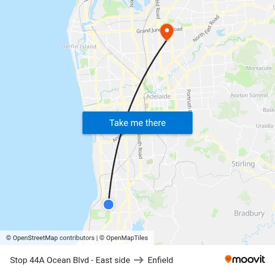 Stop 44A Ocean Blvd - East side to Enfield map
