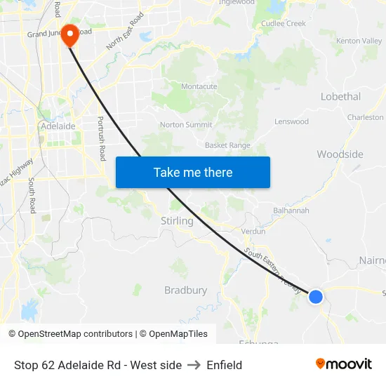 Stop 62 Adelaide Rd - West side to Enfield map