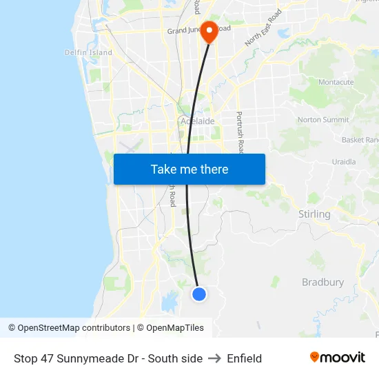 Stop 47 Sunnymeade Dr - South side to Enfield map