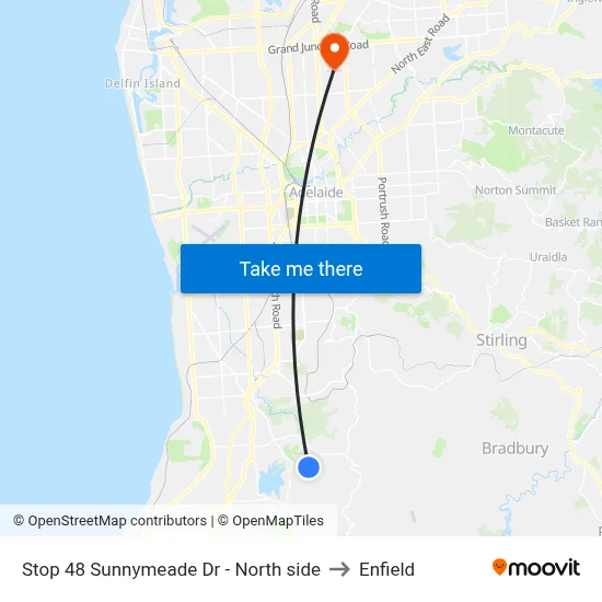 Stop 48 Sunnymeade Dr - North side to Enfield map