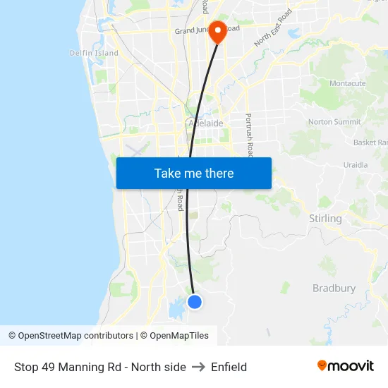 Stop 49 Manning Rd - North side to Enfield map