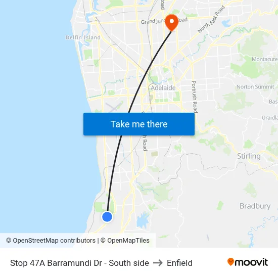 Stop 47A Barramundi Dr - South side to Enfield map