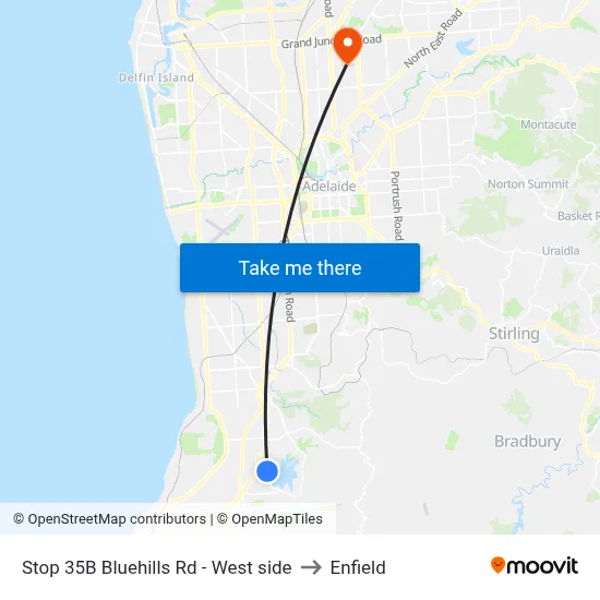 Stop 35B Bluehills Rd - West side to Enfield map