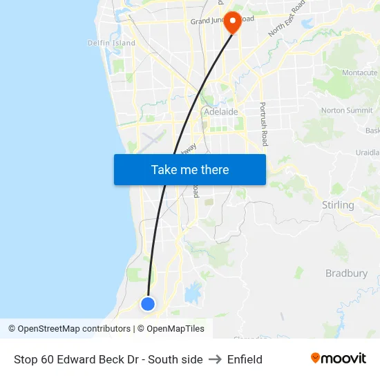 Stop 60 Edward Beck Dr - South side to Enfield map