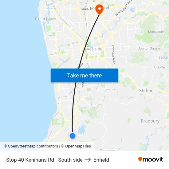Stop 40 Kenihans Rd - South side to Enfield map