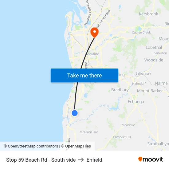 Stop 59 Beach Rd - South side to Enfield map