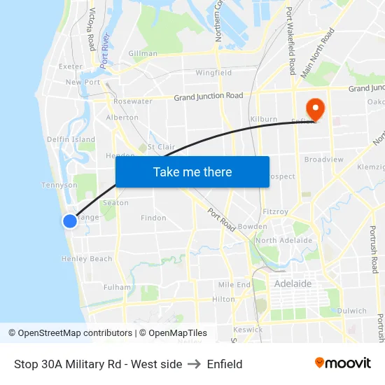 Stop 30A Military Rd - West side to Enfield map