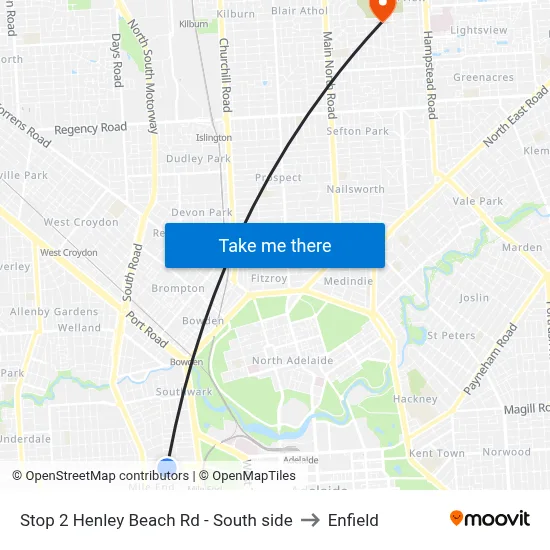 Stop 2 Henley Beach Rd - South side to Enfield map