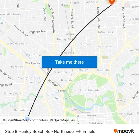 Stop 8 Henley Beach Rd - North side to Enfield map