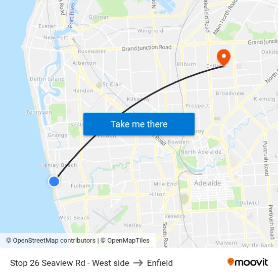Stop 26 Seaview Rd - West side to Enfield map