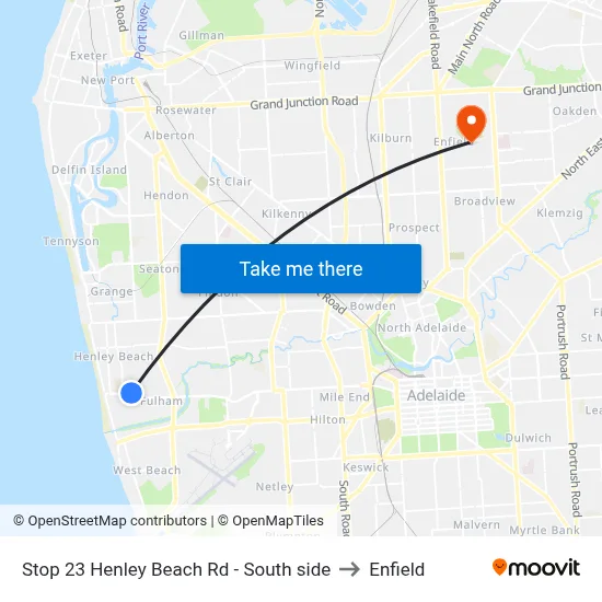 Stop 23 Henley Beach Rd - South side to Enfield map