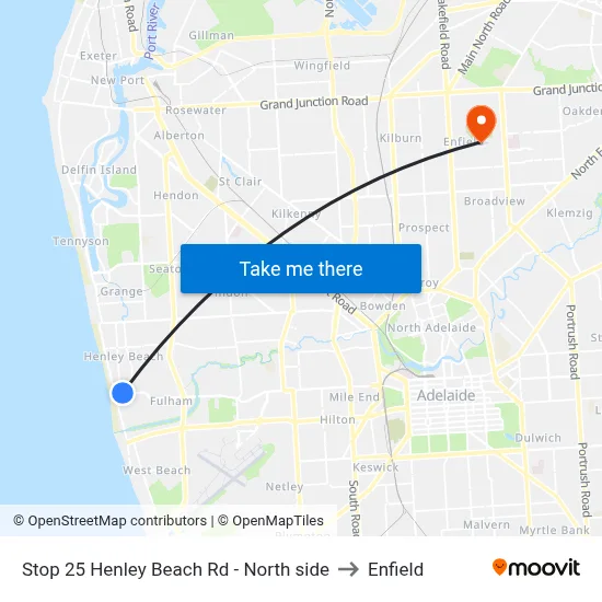 Stop 25 Henley Beach Rd - North side to Enfield map