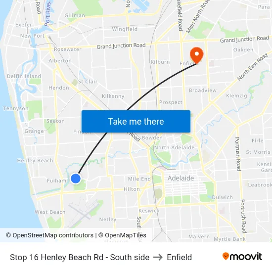 Stop 16 Henley Beach Rd - South side to Enfield map