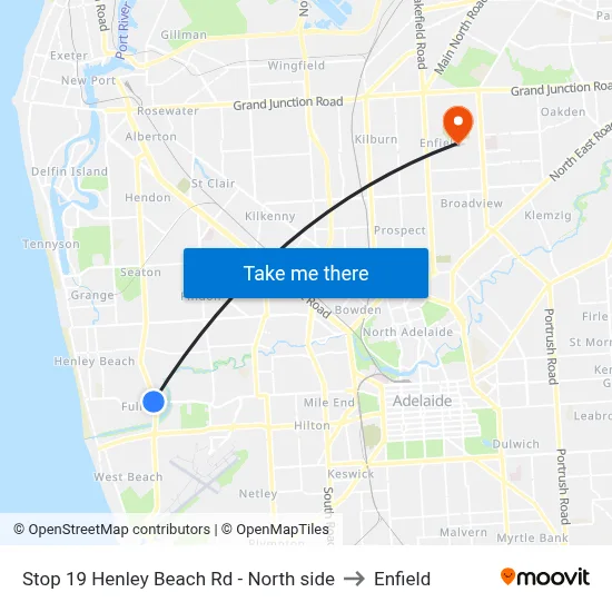 Stop 19 Henley Beach Rd - North side to Enfield map