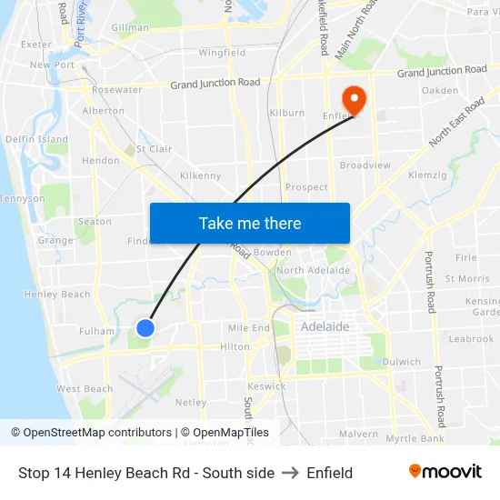 Stop 14 Henley Beach Rd - South side to Enfield map