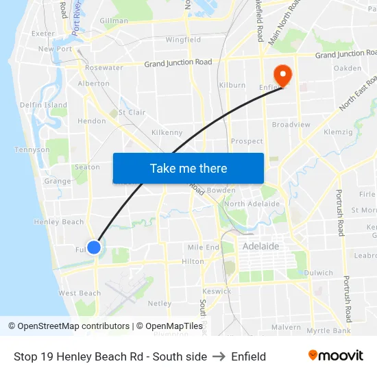 Stop 19 Henley Beach Rd - South side to Enfield map