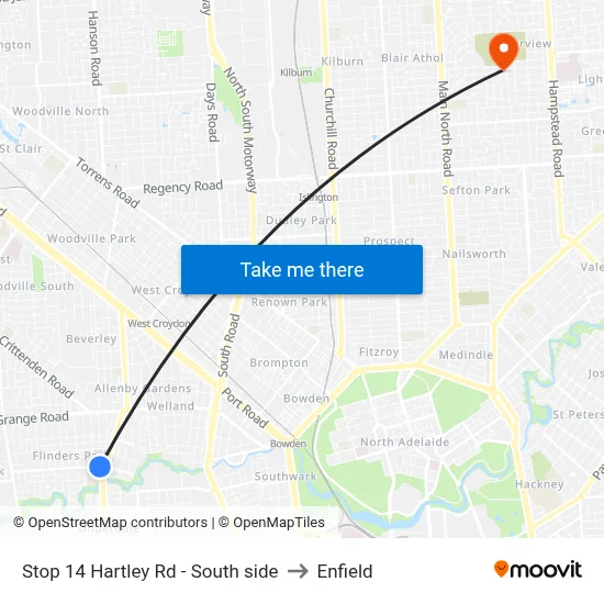 Stop 14 Hartley Rd - South side to Enfield map