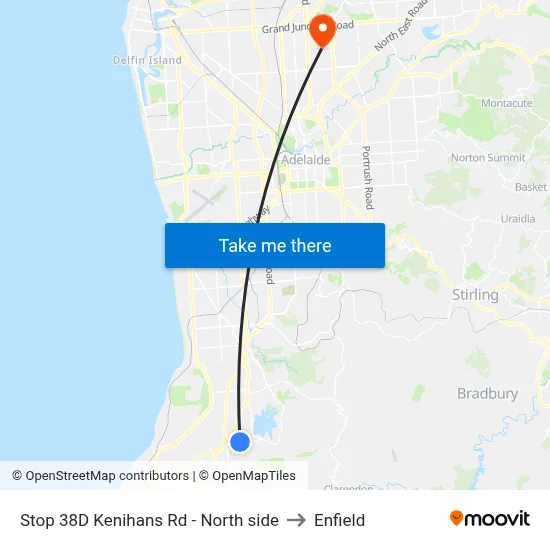 Stop 38D Kenihans Rd - North side to Enfield map