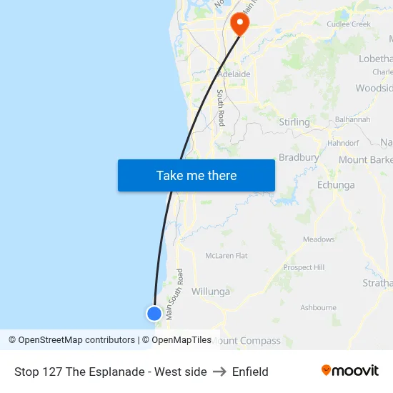 Stop 127 The Esplanade - West side to Enfield map