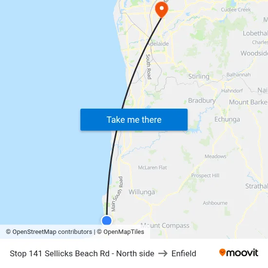 Stop 141 Sellicks Beach Rd - North side to Enfield map