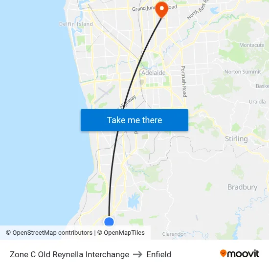 Zone C Old Reynella Interchange to Enfield map