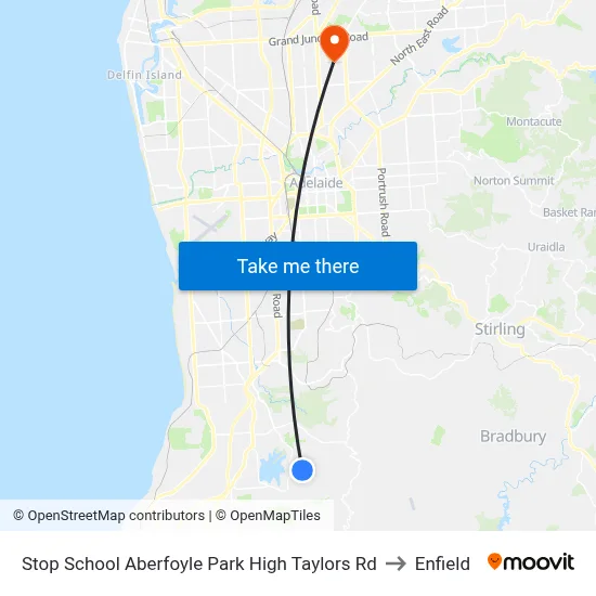 Stop School Aberfoyle Park High Taylors Rd to Enfield map