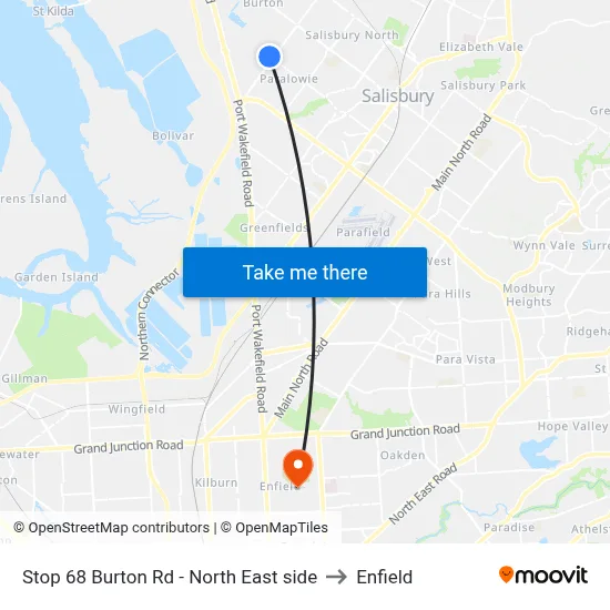 Stop 68 Burton Rd - North East side to Enfield map