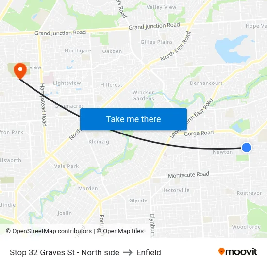 Stop 32 Graves St - North side to Enfield map