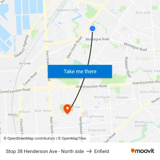 Stop 38 Henderson Ave - North side to Enfield map