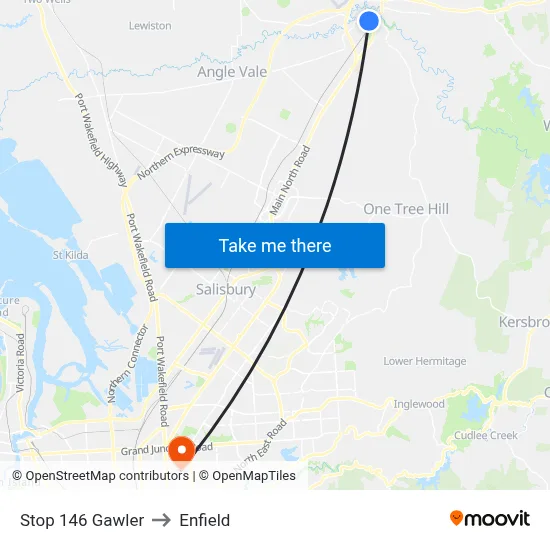 Stop 146 Gawler to Enfield map